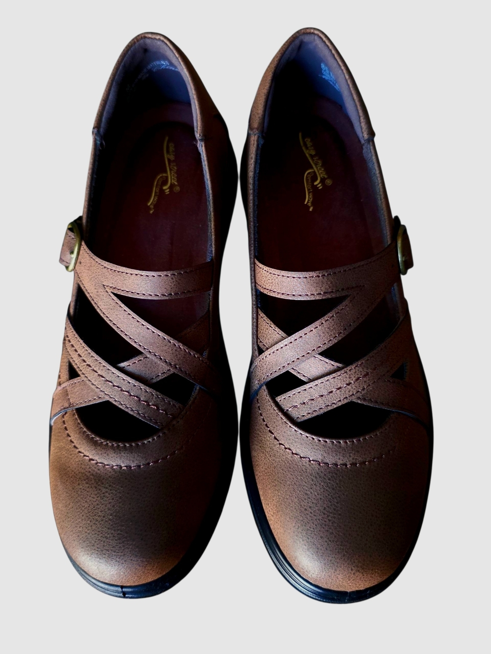 Brown Women's Asymmetrical Mary Jane  Comfort Shoes